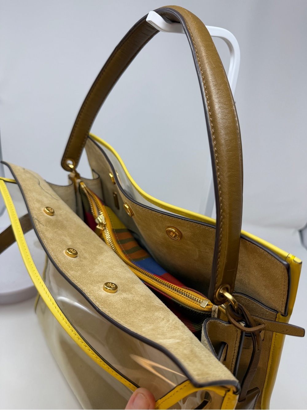 Tory Burch Lee Radziwill Raincoat Double Satchel with a Shoulder Strap - Picture 7 of 15
